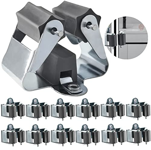 3-H 12 Stück Besenhalterung Wand Verzinkt Besenhalter Wandhalterung 0,7mm Federstahl Gartengerätehalter mit Montagematerial für Besen Garten Garage Grau