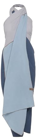 KNIT FACTORY - Fay Pareo - Jeans/Indigo - 180x130 cm | Pareo, Sarong, Strandkleid und Strandtuch in einem - Strandkleid Damen - Musselintuch - Sommer Handtuch - 100% Bio-Baumwolle