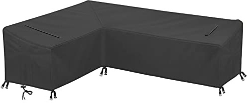Cowhilan L-Form Gartenmöbel Abdeckung Lounge Abdeckungen 210×270×90CM | Schutzhülle Loungemöbel für Ecksofa Eck-Loungegruppe, Loungesofa Abdeckhaube Wasserdicht Schutz vor Linke Kurz-rechte Lang