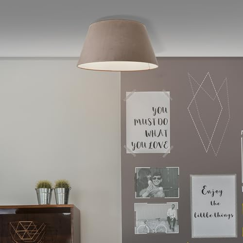 Lightbox Deckenlampe Ø 50 cm, Stoffschirm, dimmbare Leuchte | Deckenleuchte fürs Schlafzimmer und den Essbereich, E27, dekorative Lampe für den Wohnbereich