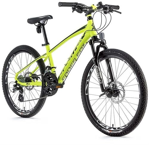 24 Zoll Alu Mountainbike Leader Fox Capitan Boy MTB 8 Gang Disc Neon Gelb