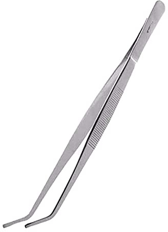 YNR Reptilien-Futterzange, Pinzette, Krankenhäuser, Aquarium, Aquarium, Werkzeug, Aquatisches Metall, Edelstahl (gebogen, 61 cm)