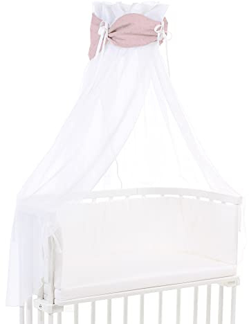 babybay Himmel Organic Cotton Royal mit Schleife passend für alle Modelle, rosé Glitzerpunkte Gold