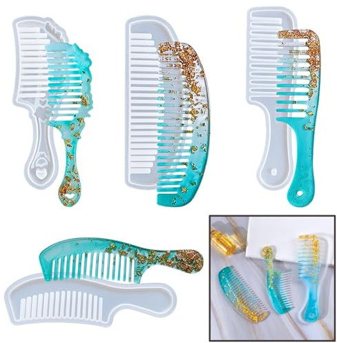 Vhtanop Stampo in resina epossidica, stampi in silicone, stampi per colata, stampi in silicone, stampi in resina epossidica, pettini fai da te per adulti e bambini