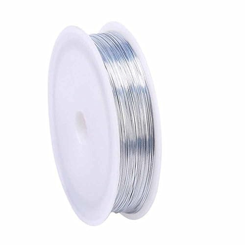 SHTGOI Koppartråd 0,4 mm metalltråd pysseltråd tunn 50 m/rulle koppartråd smyckestråd pärltråd lackerad tråd för pyssel för smyckestillverkning, blomkonst, pärlarbete ljusblå