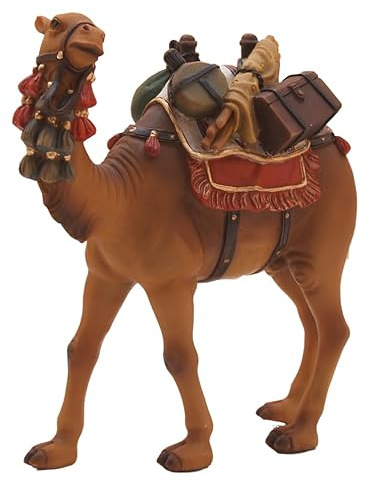FADEDA Kamel mit Gepäck/Höhe:15 cm/handbemalt/detailgetreue Krippen Figuren - Weihnachten Tisch Dekoration Krippe Zubehör