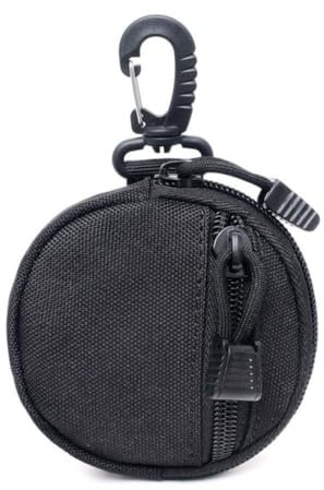 Hanging with Hook Coin Bag Purse Pocket Portable Outdoor Sports Wallet Purse Riding Military Bag Pocket Small Round Bag Tactical Key Coin Purse Gift Hunting Sports Camping Bag Men Boys Gift