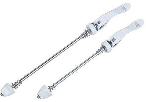 GERRIT Schnellspanner, Fahrrad-Schnellspanner, Fahrrad-Radnabenspieße, vorne und hinten, Schnellspanner, MTB, Rennrad, Clip-Hebel, Achse 148/185 mm, Fahrrad-Räder-Schloss (Color : White)