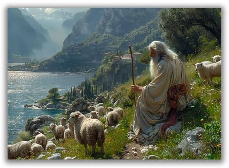 SHYAMIC Wandkunst Leinwand Malerei jesus bild, Jesus christliches Jesus-Porträt, Leinwand, abstraktes gerahmtes Gemälde, moderne Kunstwerke für Schlafzimmer, Wohnzimmer - 70x110cm Ungerahmt