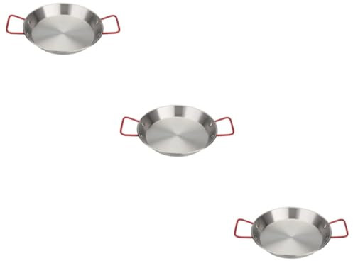 ANSNOW Sartén para Paella Pequeña para Cocinar Mini Plancha Sartén Sartén Arrocera de Acero Inoxidable Vaporera Antiadherente Sartén para Hornear Wok con Tapa Sartén Sartenes Suministros de Cocina O