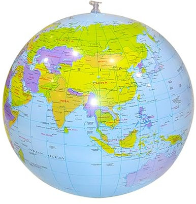 Globo Terráqueo Hinchable,Globo del Mundo Inflable Mapa Pelota de Playa Inflable Globo Terráqueo Inflable Globo Mapa en Inglés Globo Mundial para Juega o Enseña en la Playa