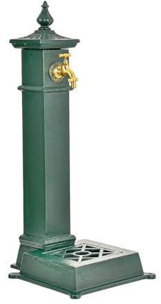 Colonna d'Acqua Esterna in Ghisa con Rubinetto, Colonna Rubinetto Esterna, Fontana Decorativa Vintage con Rubinetto, Colonna d'Acqua da Giardino