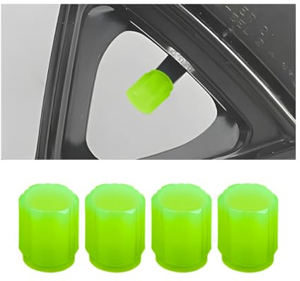 CGEAMDY 20 Stücke Leuchtende Auto Ventilkappen, Fluoreszierende Reifenventilkappen, Ventilkappen Glowing in Dark, Universal Deko Zubehör Geeignet Für Autos, SUVs, Fahrrad, Motorrad(Grün)