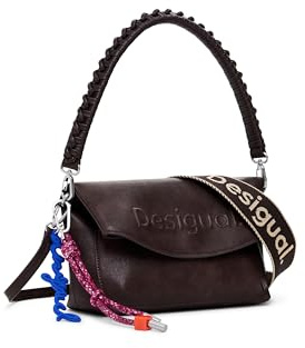 Desigual sac à épaule bandoulière Half Logo Trokel Shoulder Bag Chocolate marron foncé