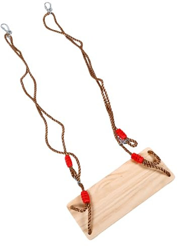KICHOUSE Holzschaukel Für Junge Mädchen Robuste Holzschaukel Für Garten Outdoor-Spielzeug Für Kleinkinder Schicke Hängeschaukel Für Terrasse Für Drinnen Und Draußen