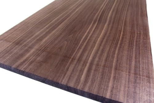Generisch AMERIKANISCHER NUSSBAUM MASSIVHOLZ (100cm x 20cm x 1,4cm) Edelholz, Wandregal, Brett, Bohle, Planke, Griffholz, Messergriff, Schnitzholz, Holzblock, Drechselholz ++ Rarität ++