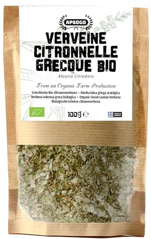 APSOGO Hierba Luisa Griega Ecológica - Infusión Natural de Hojas Sueltas con Aroma Cítrico - Calmante y Sin Cafeína - 75g