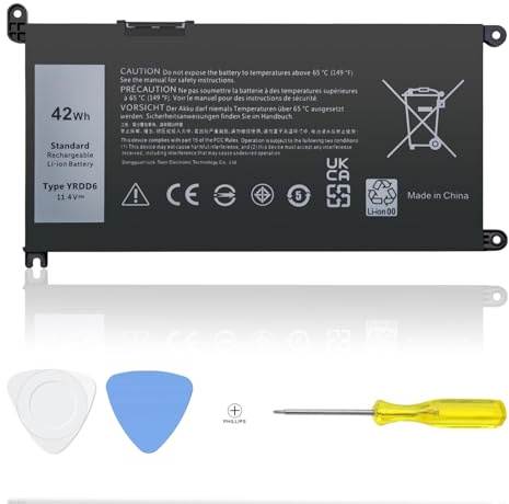 YRDD6 Laptop Battery Compatible with Dell Inspiron 15 3000 3493 3582 3583, Inspiron 14 5000 5480 5485 5491, Latitude 3310 2-in-1, Inspiron 15 7000 7586, Vostro 3491 5481 5581 5490, 11.4V/42Wh