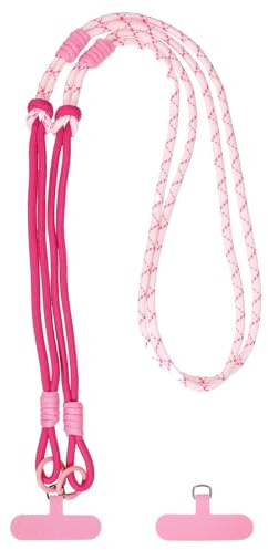 sourcing map Phone Crossbody Lanyard with Hanging Loops, Adjustable Anti-Theft Phone Patches Strap Multifunction Neck Lanyard