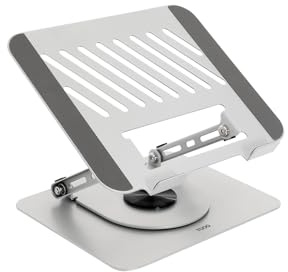 TOOQ PH-Dafne-S - Soporte Elevador con rotación 360° y Ajustable, para Dispositivos de 11”-17”, Color Plata