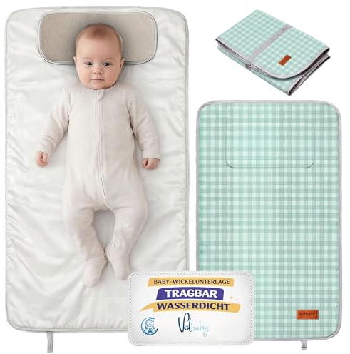 Matelas a Langer Bebe Portable Pliable Impermeable Valbabycare | Tissu Oxford lavable en machine, coussin integre. Se range facilement dans le sac a langer ou la poussette