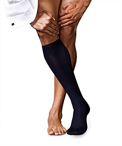 FALKE No. 2 M Kh cachemire al ginocchio tinta unita 1 paio, Calzini lunghi Uomo, Blu Dark Navy 6370, 39-40