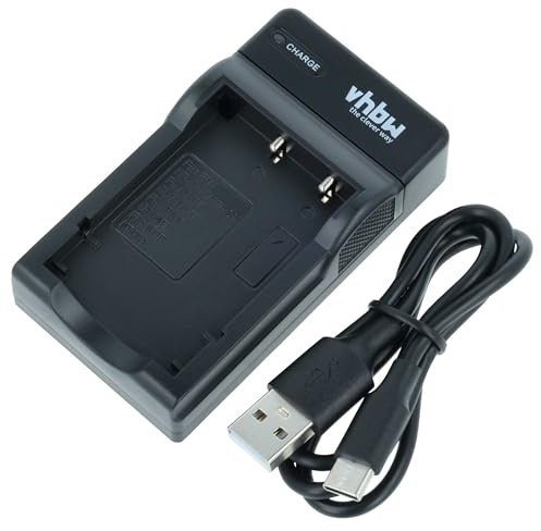 vhbw Chargeur USB-C Compatible avec Pentax D-Li2 | D-Li7, D-Li8, D-Li95, Ricoh DB-43, DB-90, DB40 - DB43 caméra + câble USB-C + témoin de charge