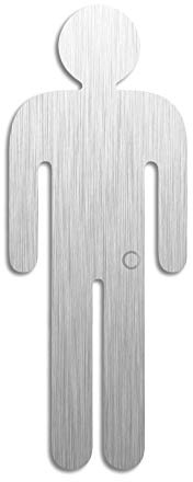 Toilettenschild XL Türschild aus Edelstahl Piktogramm WC Herren selbstklebend H=152 mm Nr.1091