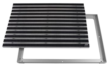 EMCO Eingangsmatte DIPLOMAT Bürsten schwarz 22mm + ALU Rahmen Schmutzfangmatte Fußabtreter Antirutschmatte, Größe:75x50cm