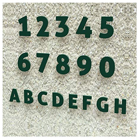 Colours-Manufaktur Hausnummer Modern 0-9 und A-H *Made IN Germany* viele Größen wählbar (20 cm, RAL 6005 moosgrün [grün] glänzend)