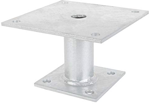 Screw-On Post Anchor Hot-Dip Galvanised 150 x 150 mm Rohrlänge: 100 mm