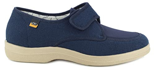 Zapatillas Lona Velcro para pies Muy delicados Doctor Cutillas en Azul Marino Talla 43