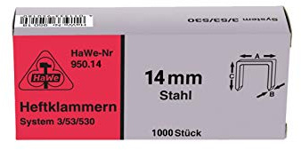 HaWe Ta-Klammern, Systeme 53, 1000 Stück, 14 mm, 950.14