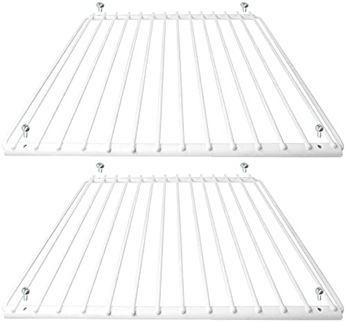 Spares2go recouvert de plastique réglable étagère Rack pour réfrigérateur congélateur Iceking (Blanc, Lot de 2)