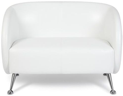 hjh OFFICE Lounge Sofa ST. Lucia Kunstleder 2-Sitzer Sofa mit weicher Polsterung, besonders bequem, 713401, Weiß