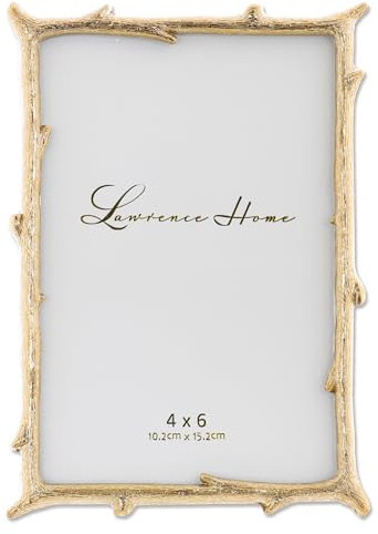 Lawrence Frames 4x6 Gold Metal Natural Branch Design Picture Frame