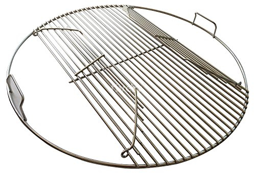 JX Edelstahl Grillrost 54,5 CM - Grillrost für Kugelgrill 57 cm wie Weber One-Touch, Weber Performer, Weber Master-Touch - klappbar