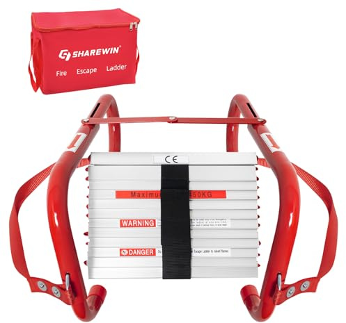 Fire Escape Ladder 5&6 Story Portable Emergency Escape Ladder 50ft with Anti-Slip Rungs