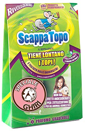 SCAPPATOPO IL BIO-REPELLENTE Ghiri 4 Pezzi. L’Unico! Repellente Naturale Contro i Ghiri. Libera dai ghiri la Tua casa.