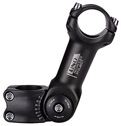 FOMTOR 31.8mm Adjustable Stem 110mm 0~60 Degree UNO 31.8mm MTB Adjustable Handlebar Stem for Most Mountain Bike Road Bike (Fit for 1.25'' Handlebar)