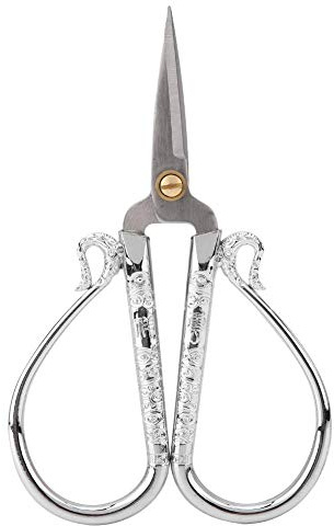 Stickschere Edelstahl Kreuzstichschere Vintage Schere im europäischen Stil DIY Nähschere Stickwerkzeuge für Handarbeiten Stickerei Nähen Kunsthandwerk (Silber)