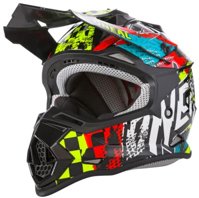 O'NEAL | Motocross hjälm | Barn | MX Enduro | ABS-skal, säkerhetsstandard ECE 22.05, ventilationsöppningar för optimal ventilation och kylning | 2SRS Hjälm Wild Youth | Multi | Storlek S
