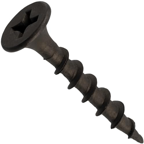AERZETIX - Lot de 100 Vis Autotaraudeuses pour Plaques de Plâtre Ø3.5x25mm à Tête Fraisée Empreinte Cruciforme PH en Acier Noir Ossature Bois Fixation