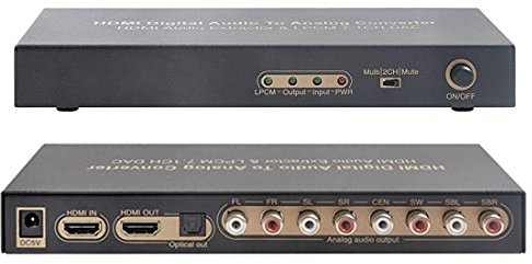 Extractor de Audio analógico Digital 4K de 7.1 Canales Salida RCA SPDIF multicanal óptica A convertidores compatibles con hdmi 7.1 192KHz DAC LPCM