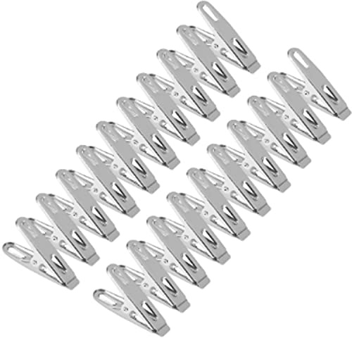 20 Pezzi Mollette da Bucato in Acciaio Inox, Morsetti per Asciugamani, Calzini Clip, Antiscivolo Multifunzione, per Vestiti, Calze, Asciugamani, Sigillatura Degli Alimenti