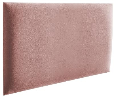 RAVIO Wandpolster | Wandkissen Bett für Schlafzimmer, Kinderzimmer, Büro, Diele | Wandpolster Bett- Schmutziges Rosa, 60 x 30 cm | Gepolsterte Wandpaneele – Serie Mono