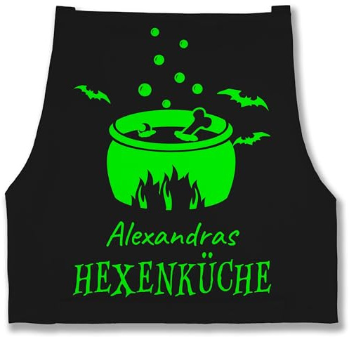 Geschenk mit Namen personalisiert by Shirtracer - Schürze - Kochschürze - Hexenküche mit Namen I Geschenk Kochen I Hobbyköche
