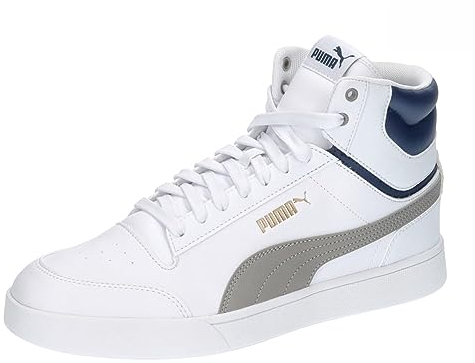 PUMA Unisex Shuffle Mid Turnschuhe, Puma White Concrete Gray Persian Blue Puma Gold, 42 EU