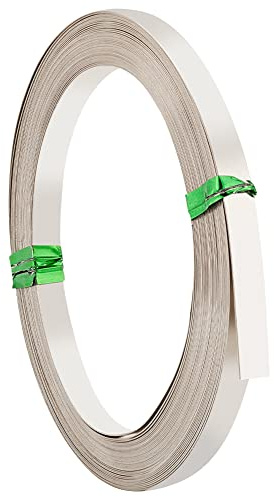 BENECREAT 6m 5mm Neusilberdraht Kupfer Flachdraht, 18 Gauge Platinum DIY Lünettenfassungsdraht Zum Formen, Anker, Schmuckherstellung