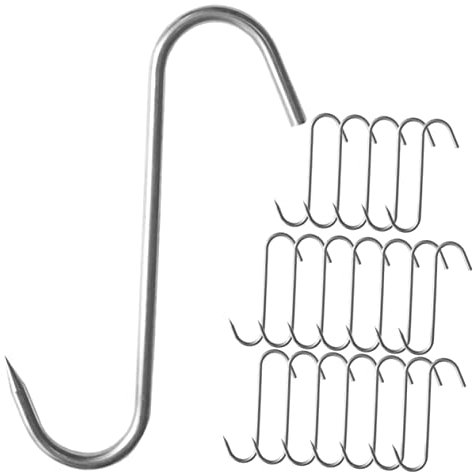 Cabilock 20pezzi Ganci Per Inossidabile Di Ganci s Per Affumicatura e Asciugatura Per Pollame Manzo e Salsicce Pratici e Facili Da Pulire